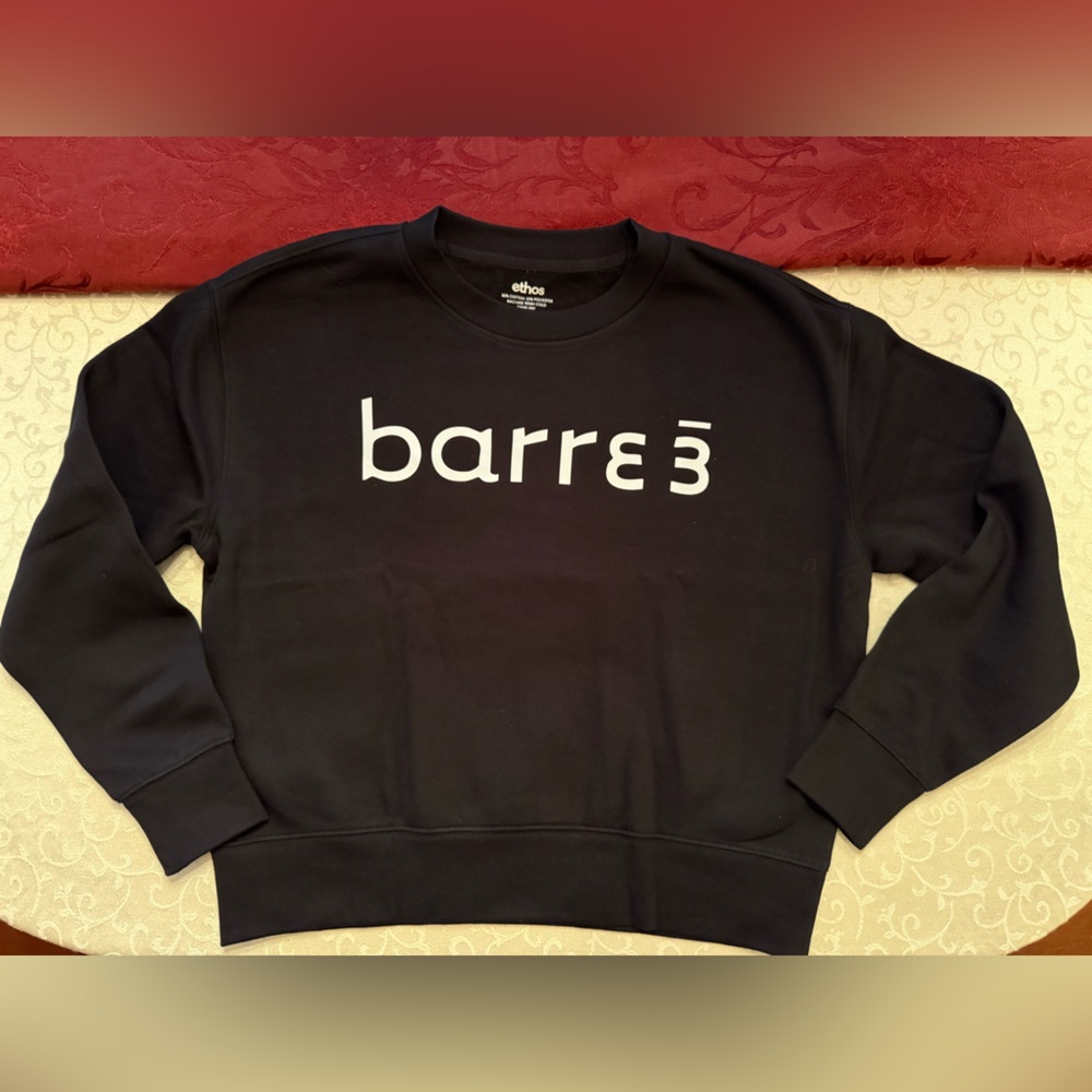 Black Womens barre3 Crewneck Sweatshirt